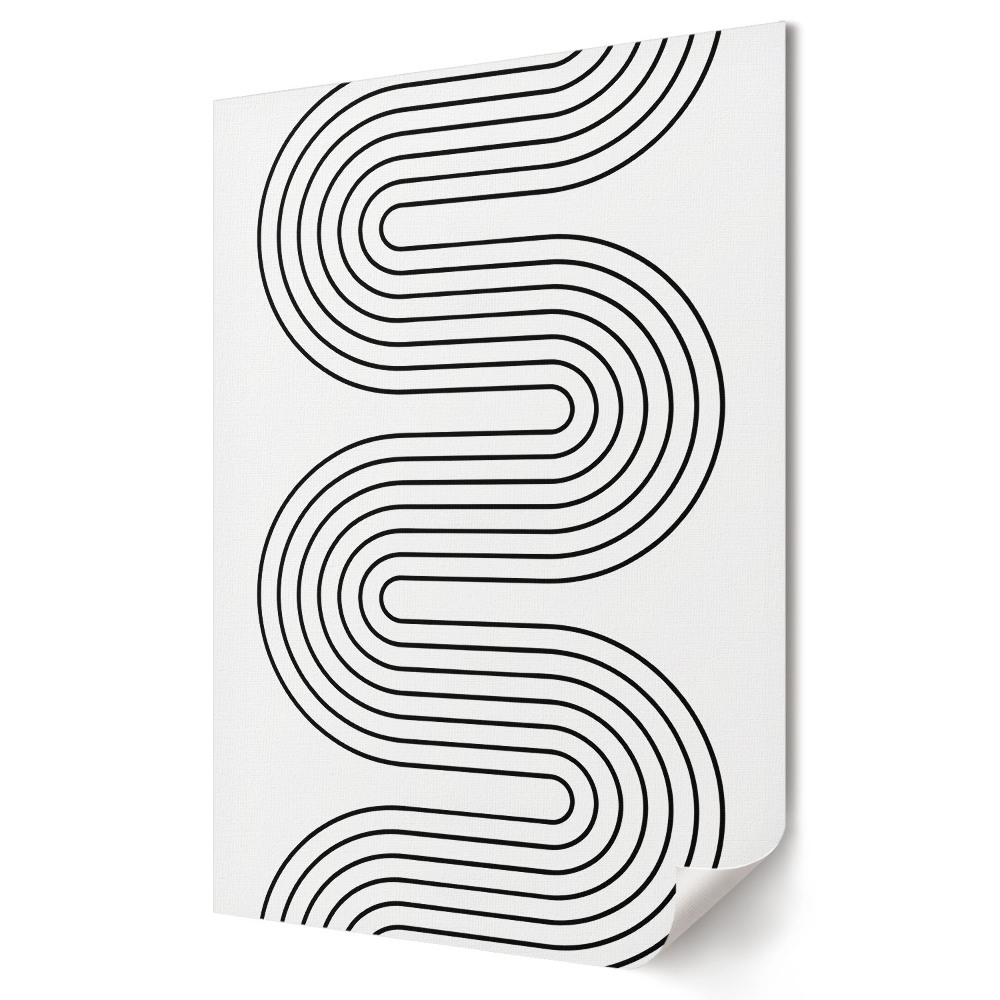 Plakat na materiale polycanvas z abstrakcyjnym wzorem falistych linii