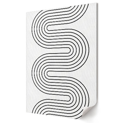 Plakat na materiale polycanvas z abstrakcyjnym wzorem falistych linii