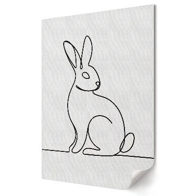 Nowoczesny plakat dekoracyjny z minimalistycznym zarysem królika w linii