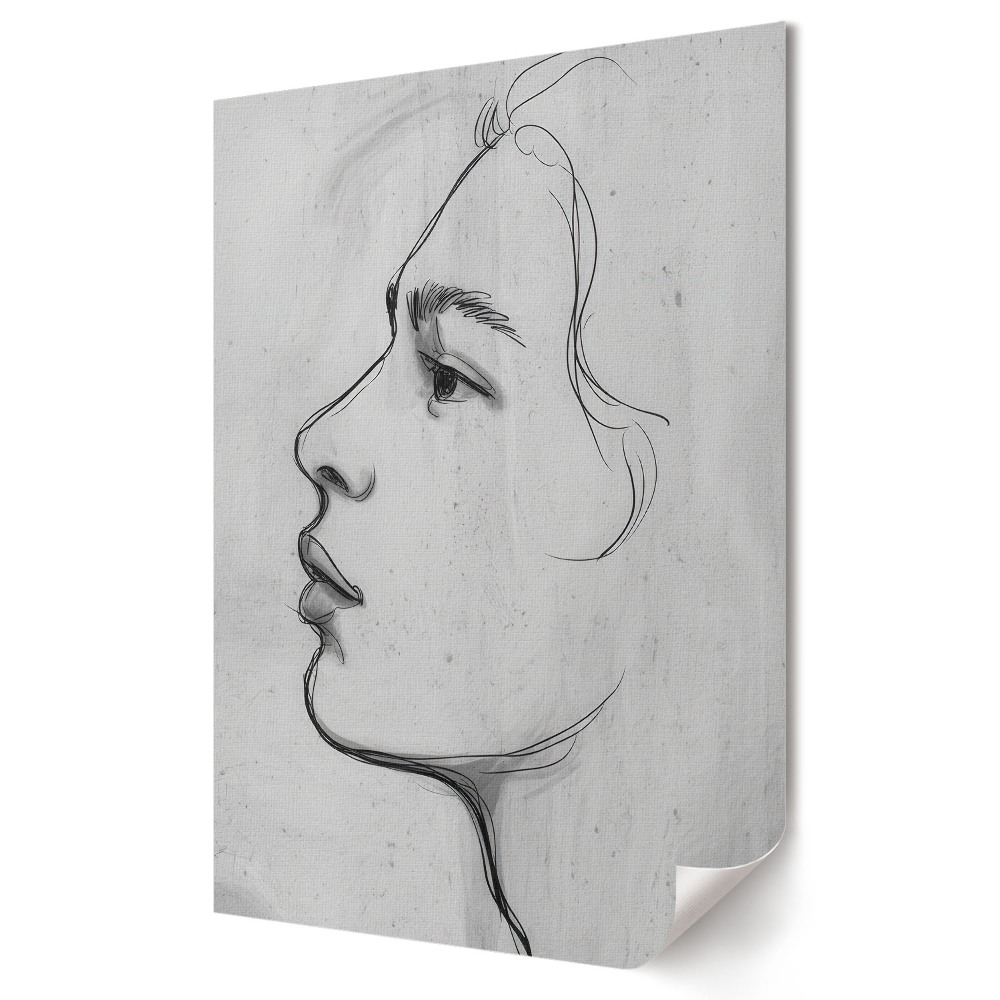 Plakat na materiale polycanvas Minimalistyczny portret w odcieniach szarości