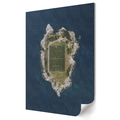 Obraz na płótnie Futbolowa wyspa na tle oceanu