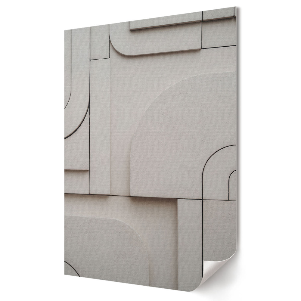 Plakat na materiale polycanvas Minimalistyczna kompozycja geometryczna w beżu