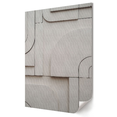 Plakat na materiale polycanvas Minimalistyczna kompozycja geometryczna w beżu