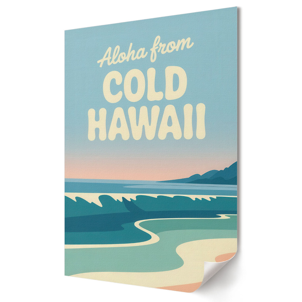 Stylowy plakat na ścianę Aloha z zimnej Hawajów