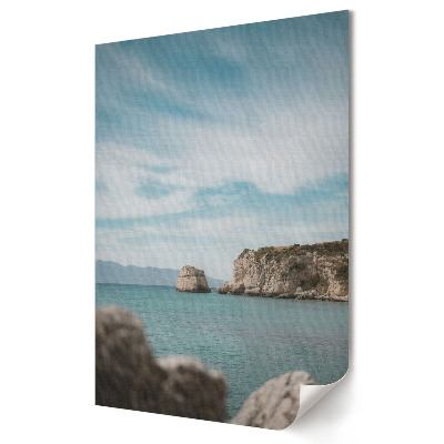 Plakat na materiale polycanvas Spokojne wybrzeże i błękitne niebo
