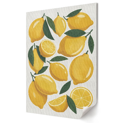 Plakat na materiale polycanvas Świeże cytryny w kolorowej kompozycji