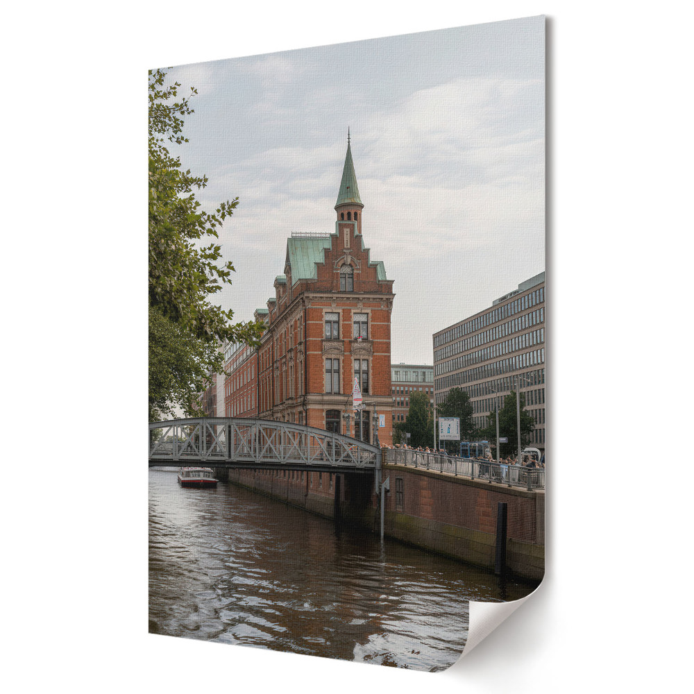 Stylowy plakat na ścianę Zabytkowa architektura nad rzeką