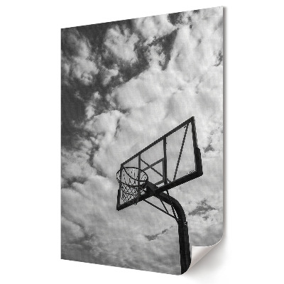 Plakat na materiale polycanvas Koszykarski rzut w chmurach