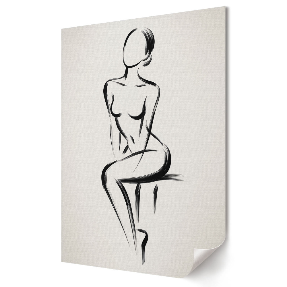 Stylowy plakat na ścianę z elegancką sylwetką w minimalistycznym stylu