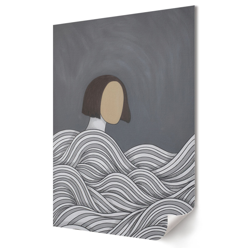 Plakat na materiale polycanvas Zagubiona w falach emocji