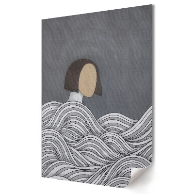 Plakat na materiale polycanvas Zagubiona w falach emocji