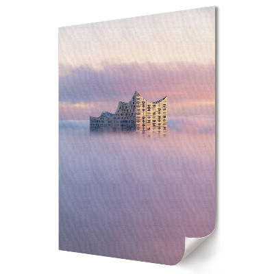 Plakat na materiale polycanvas Zanurzone w chmurach architektoniczne marzenie