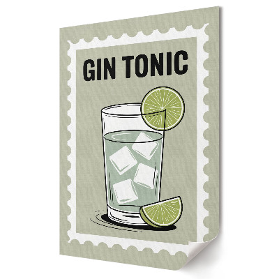 Plakat na materiale polycanvas Orzeźwiający gin z limonką