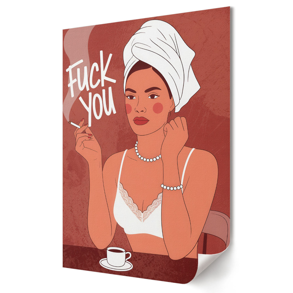 Plakat na materiale polycanvas Silna kobieta z pewnością siebie