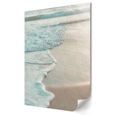 Stylowy plakat na ścianę Spokojna plaża i fale oceanu