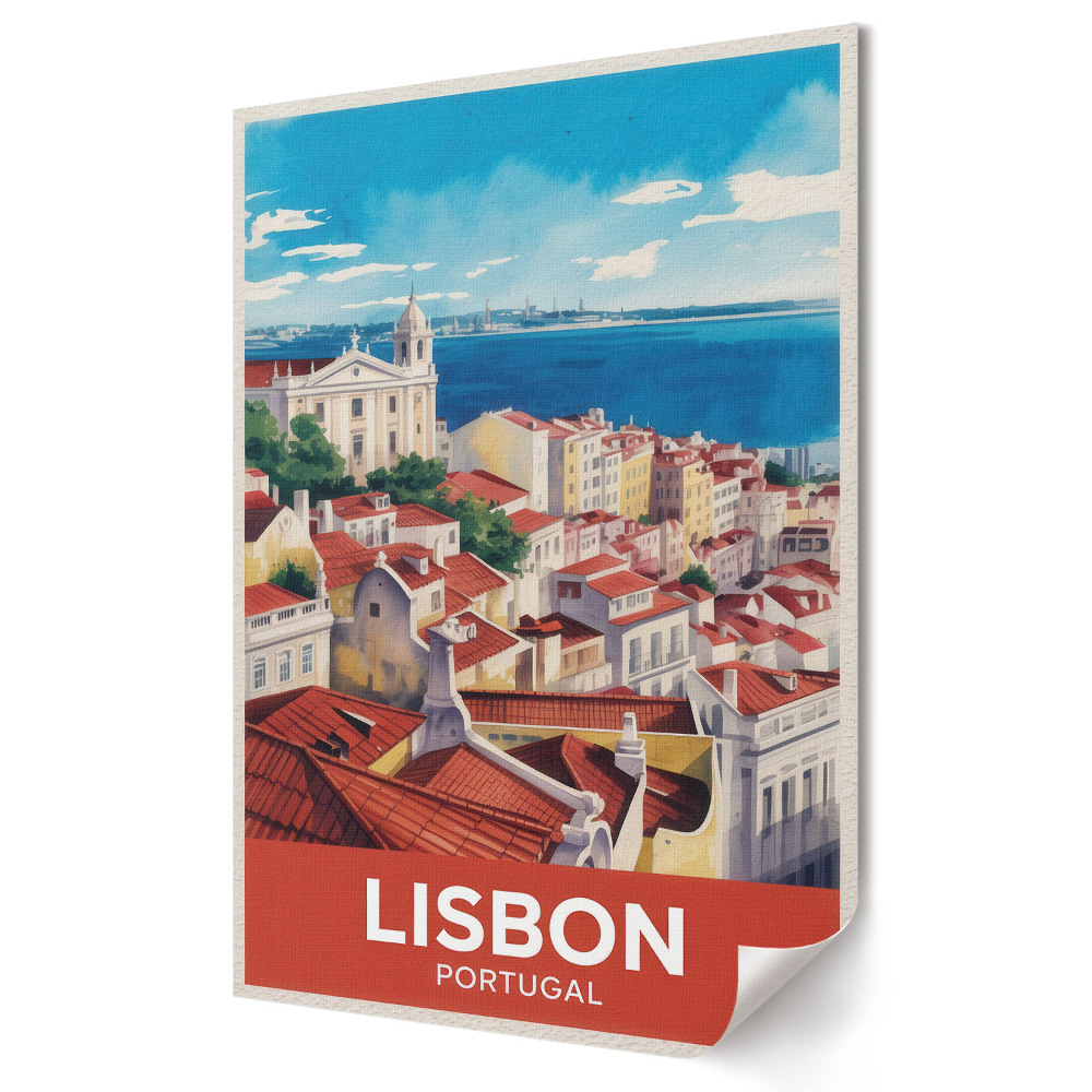 Plakat na materiale polycanvas Malowniczy widok na Lizbonę