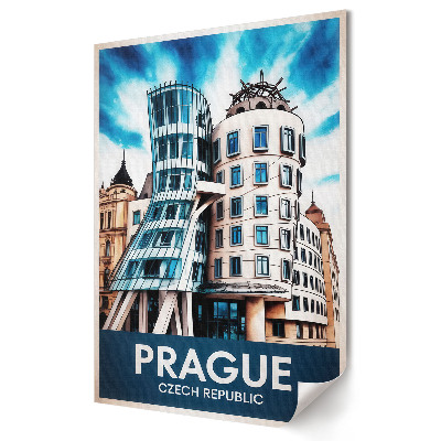 Stylowy plakat na ścianę Nowoczesna architektura Pragi w kolorze