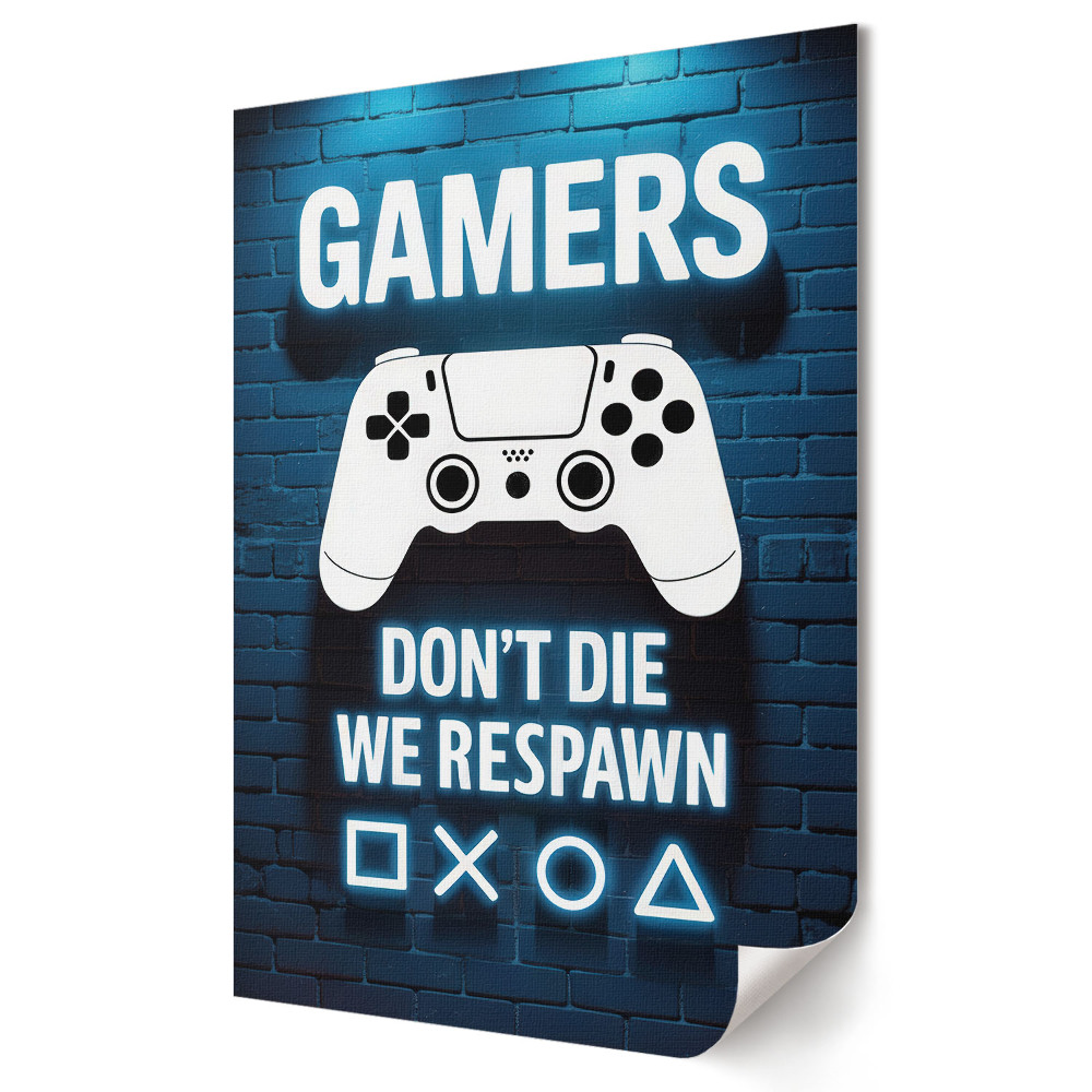 Stylowy plakat na ścianę Gamerzy nie umierają, wracają do gry