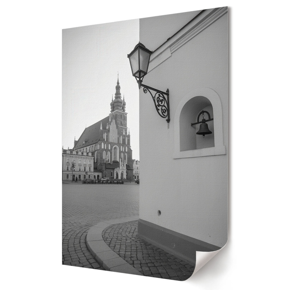 Grafika ścienna na płótnie Kraków w odcieniach czerni i bieli