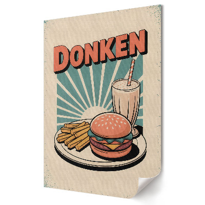 Nowoczesny plakat dekoracyjny Klasyczne jedzenie w stylu retro