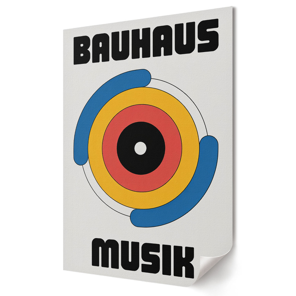 Grafika ścienna na płótnie Kolory i kształty Bauhausu w muzyce