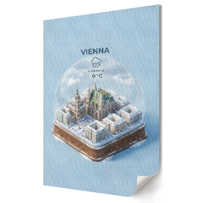Stylowy plakat na ścianę Zimowa panorama Wiednia w kuli