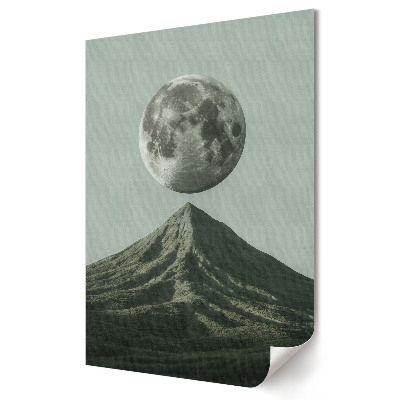 Plakat na materiale polycanvas Księżyc nad wulkanem w ciszy