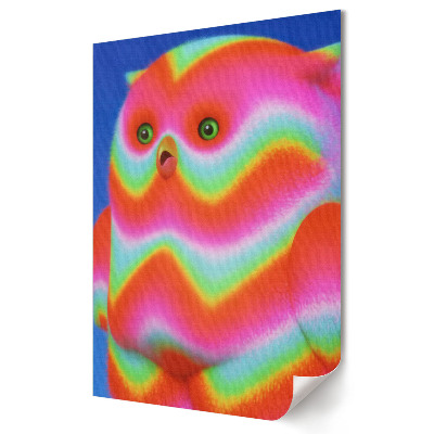 Plakat na materiale polycanvas Kolorowy stworek w neonowych barwach