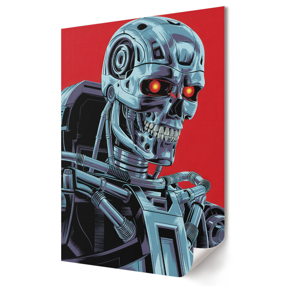 Plakat na materiale polycanvas Robotyczny wojownik w futurystycznym stylu