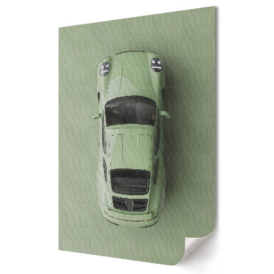 Plakat na materiale polycanvas Elegancki zielony samochód sportowy z góry