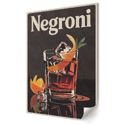 Stylowy plakat na ścianę Klasyczny koktajl Negroni w stylu retro