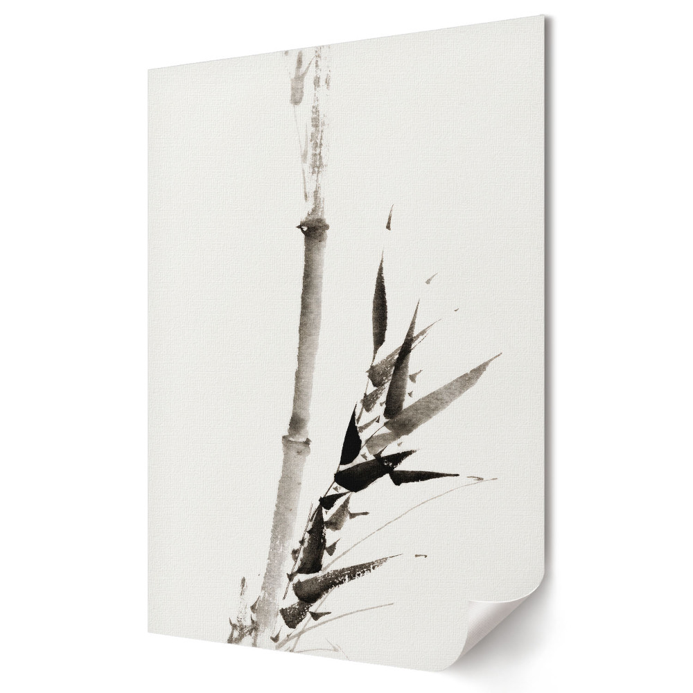 Plakat na materiale polycanvas Minimalistyczny rysunek bambusa w akwareli