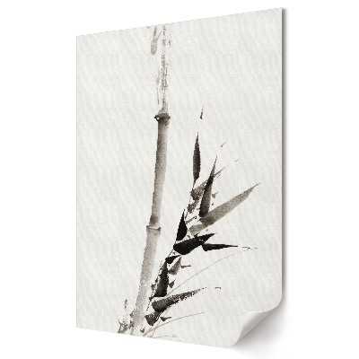 Plakat na materiale polycanvas Minimalistyczny rysunek bambusa w akwareli