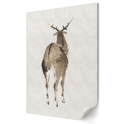 Plakat na materiale polycanvas Elegancki jeleń w akwarelowym stylu