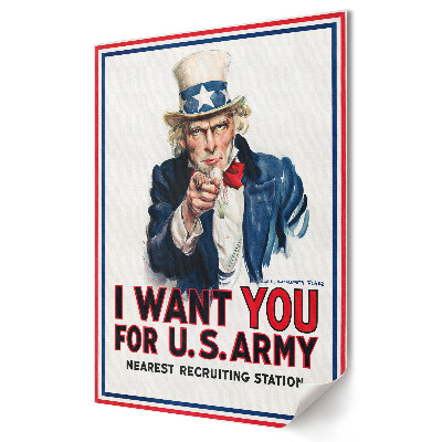 Plakat na materiale polycanvas Dołącz do Armii Stanów Zjednoczonych