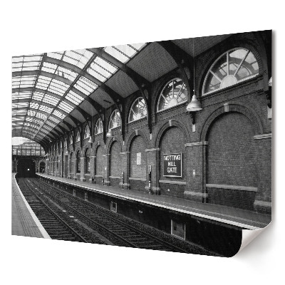 Elegancki plakat do salonu Stacja metra Notting Hill Gate w czerni i bieli