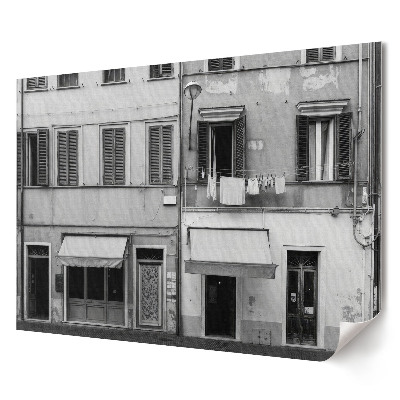 Plakat ścienny premium Urok starych włoskich kamienic w monochromie
