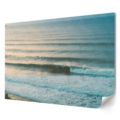 Elegancki plakat do salonu Fale oceanu o poranku