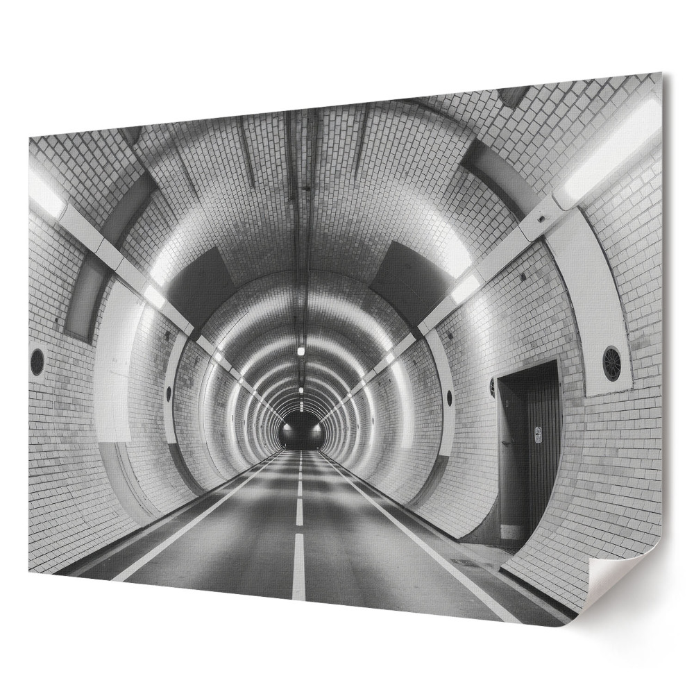 Elegancki plakat do salonu Tajemniczy tunel w monochromatycznych barwach