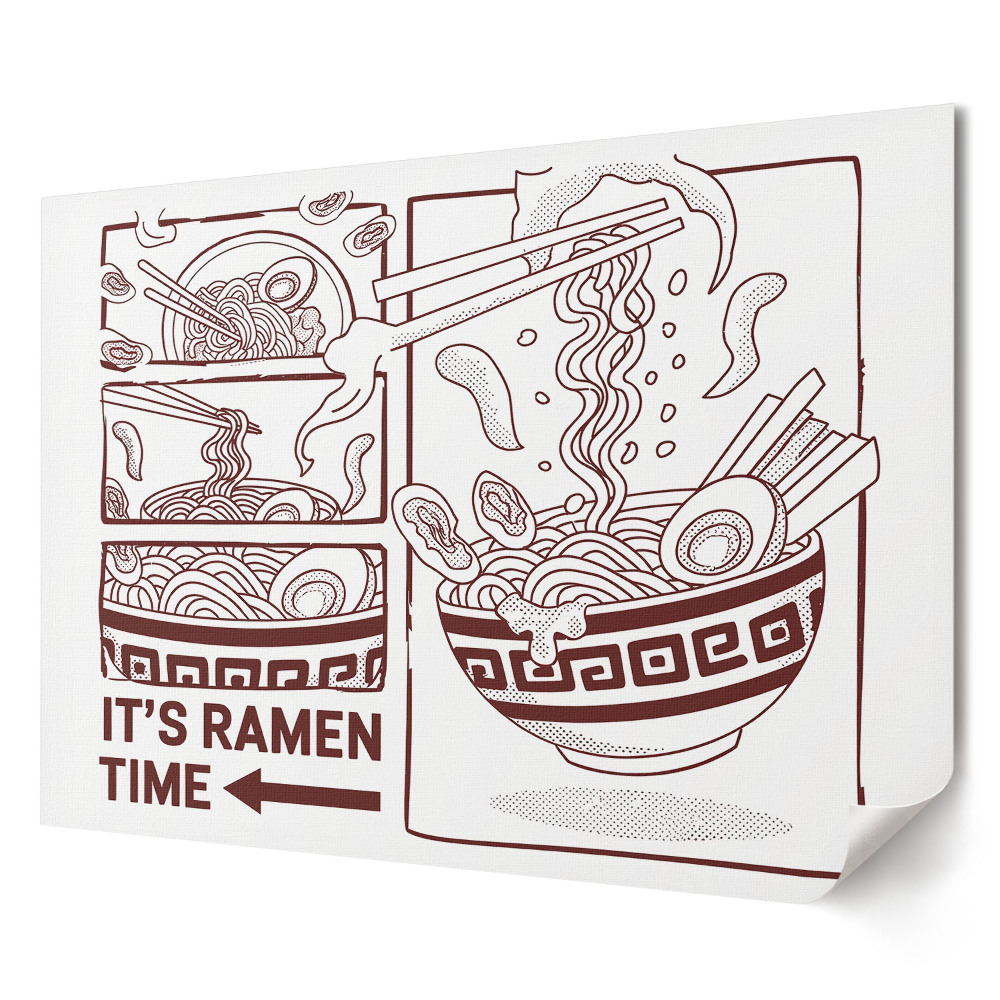 Plakat ścienny premium Czas na ramen i smakowite chwile