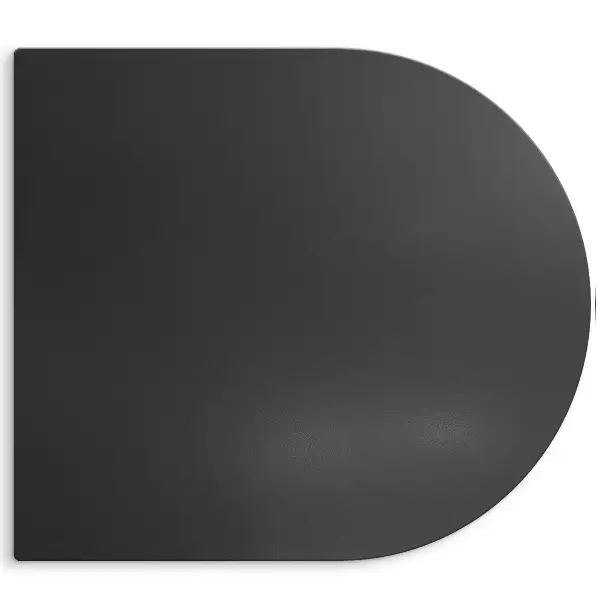w kształcie półowala 80x90 cm Czarna stalowa podkładka pod grill