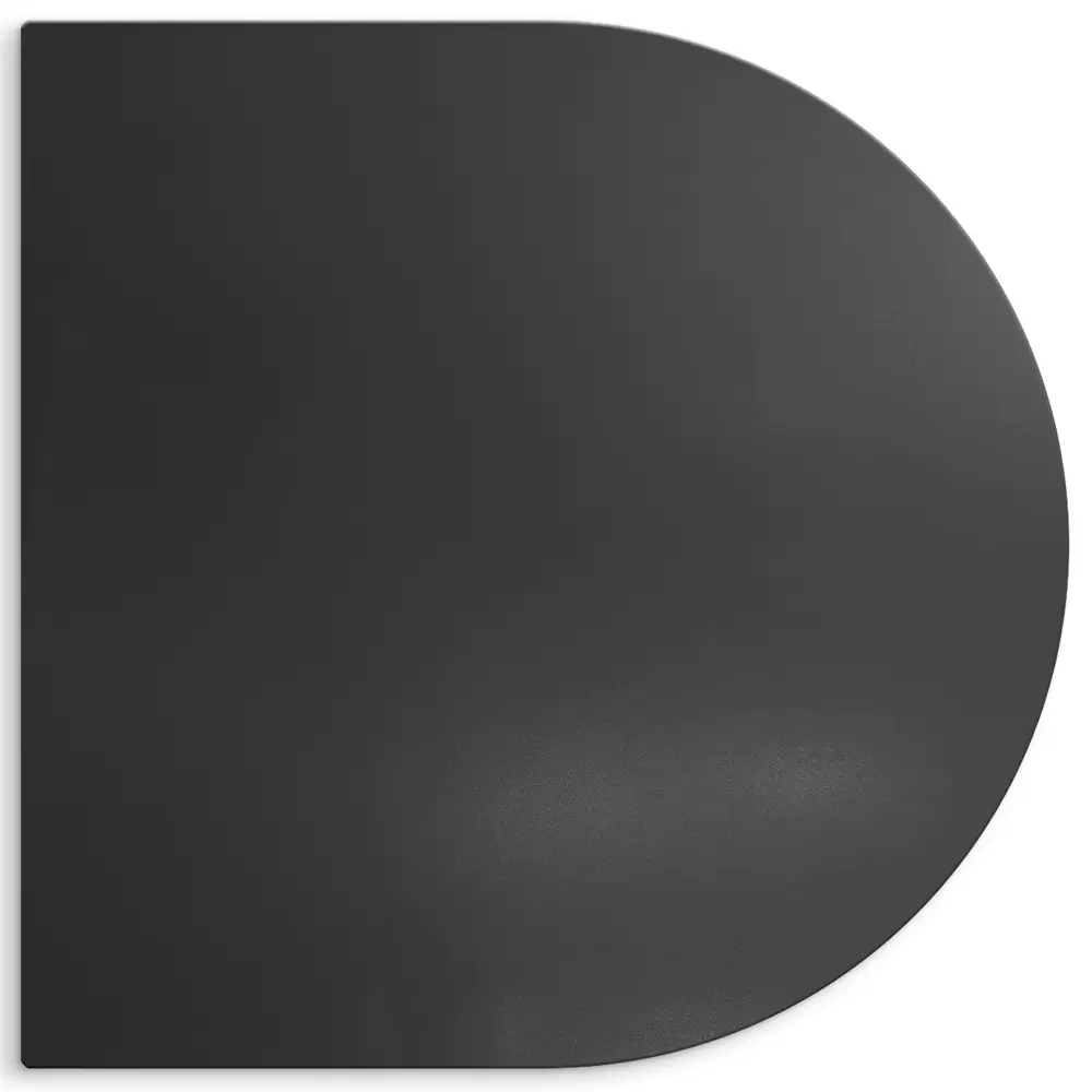 w kształcie półowalu 100x100 cm Czarna stalowa podkładka pod grill
