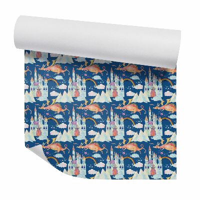 Tapeta Bajkowy zamek i smok