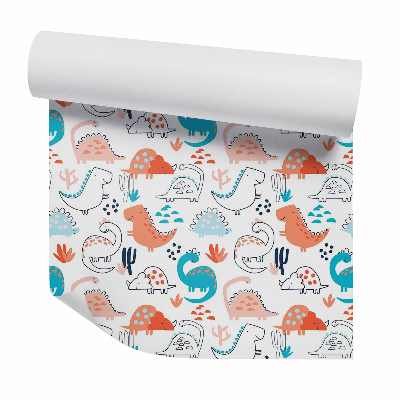 Okleina samoprzylepna na ścianę Scześliwe kolorowe dinozaury