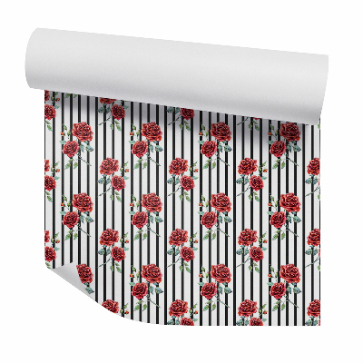 Tapeta Gęste piękne róże na pasach