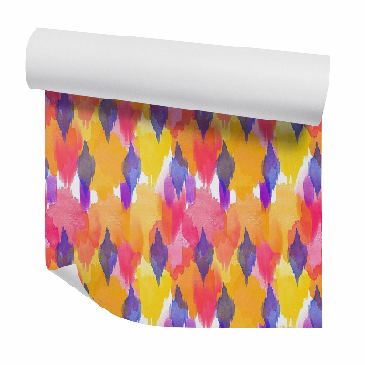 Tapeta Kolorowa abstrakcja akwarele spływające po ścianie