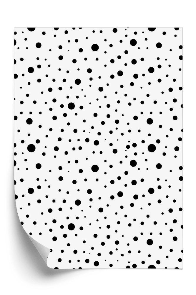 Tapeta Wzór z kropkami czarno-białe tło