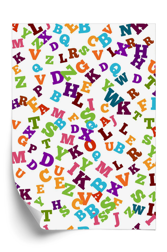 Tapeta Kolorowy alfabet na białym tle