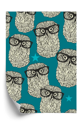 Tapeta Hipsterowe sowy w okularach