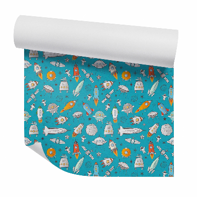 Okleina samoprzylepna na ścianę Wyprawa kosmiczna astronauta niebieski